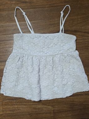 Faded Rose Lace Spaghetti Strap Tank Top